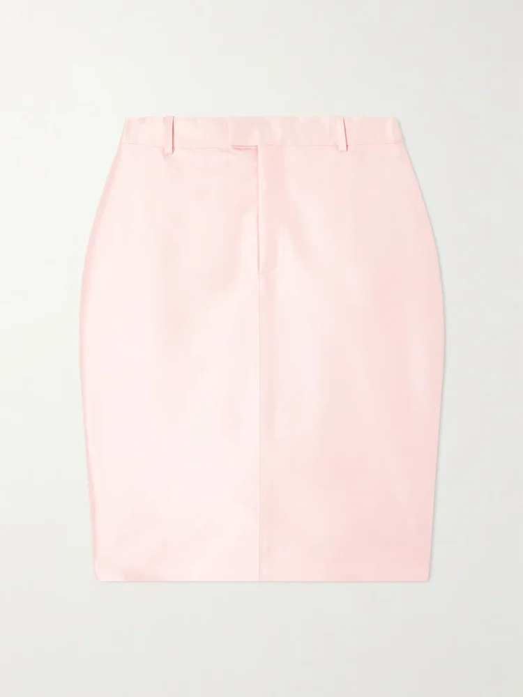 silk satin mini skirt