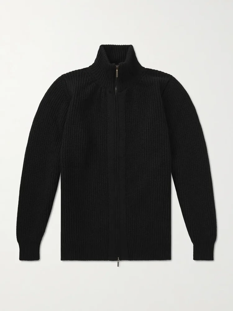 Zack Ribbed Cashmere Cardigan