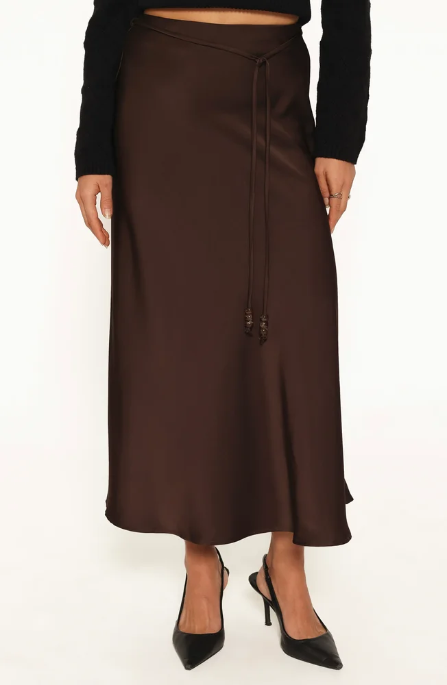 Bayley Satin Midi Skirt