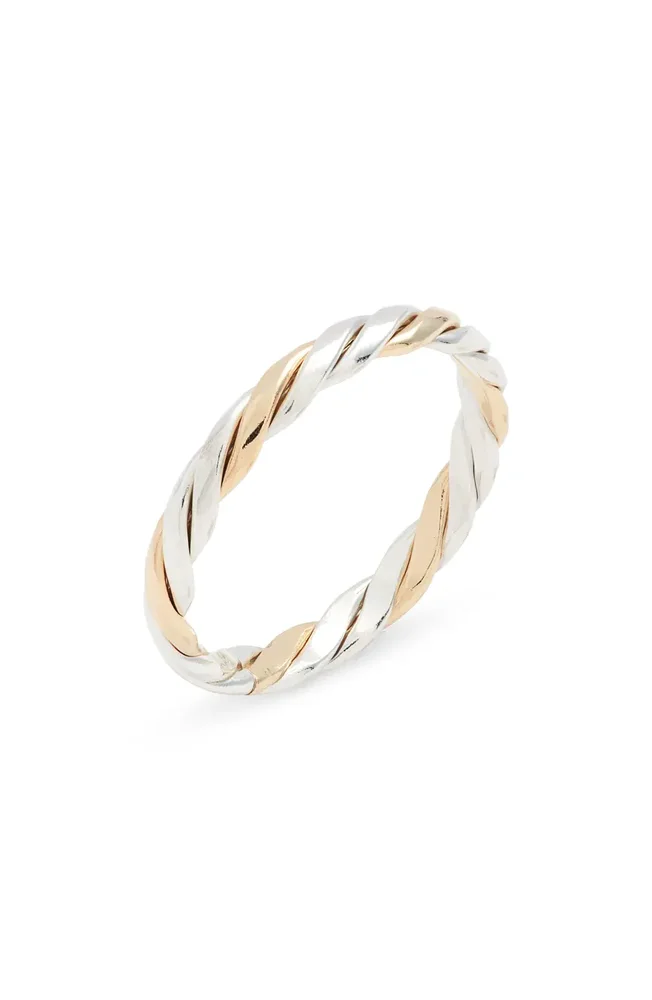 Mixed Metal Twist Band Ring