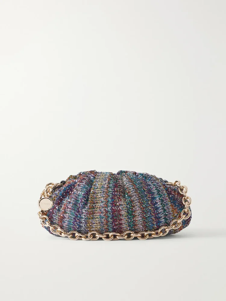Caperdoni sequined striped shoulder bag