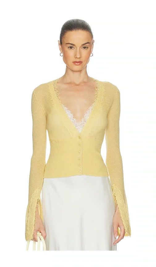 CARDIGAN WITH CONTRAST LACE