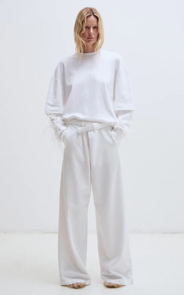 Gaia Cotton-Tencel Belted Denim Pants