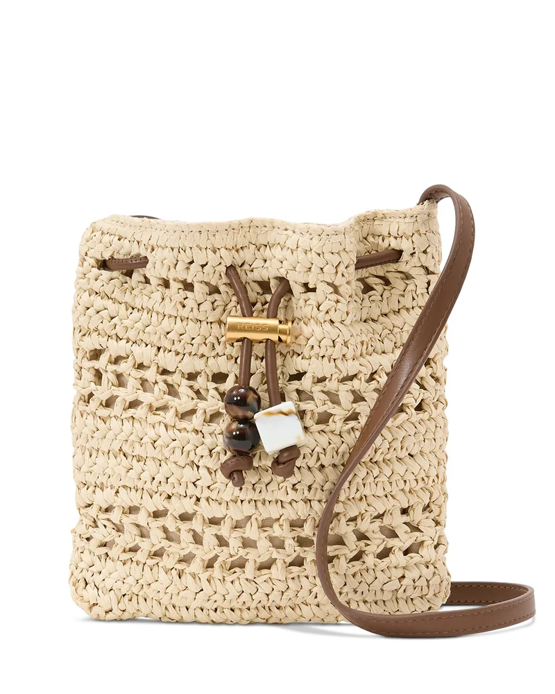 Esme Raffia Drawstring Bag