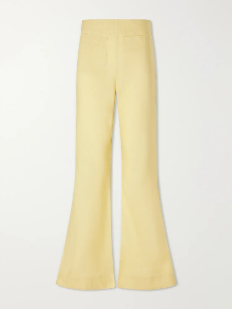 Farah Sunlight wool and linen-blend flared pants