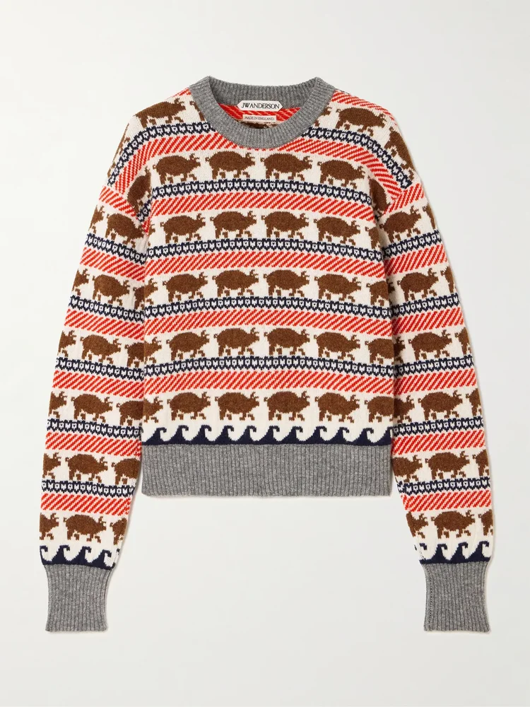 Intarsia wool sweater