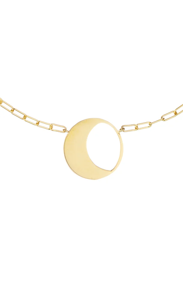 Moon Thick 18K Yellow Gold Necklace