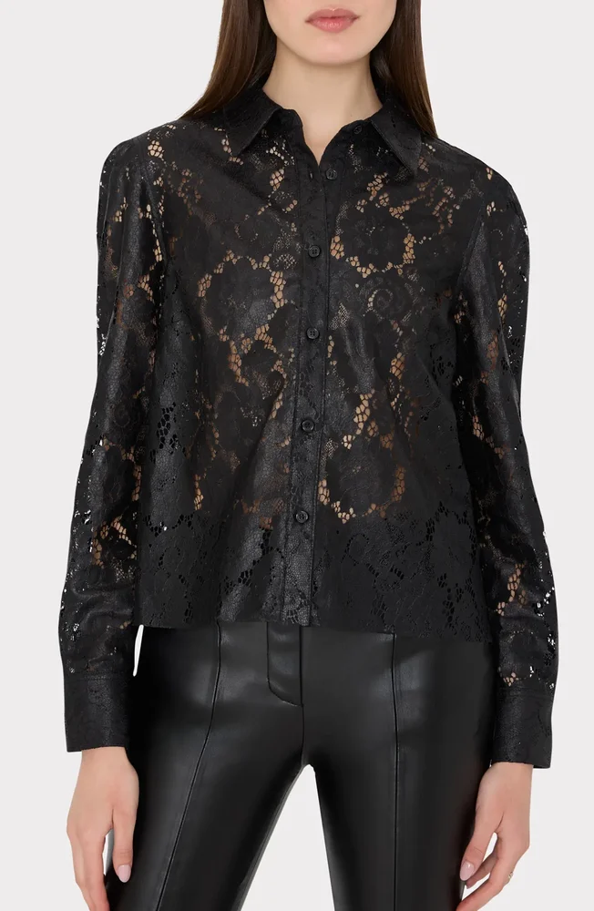 Arlo Textured Lace Button-Up Shirt