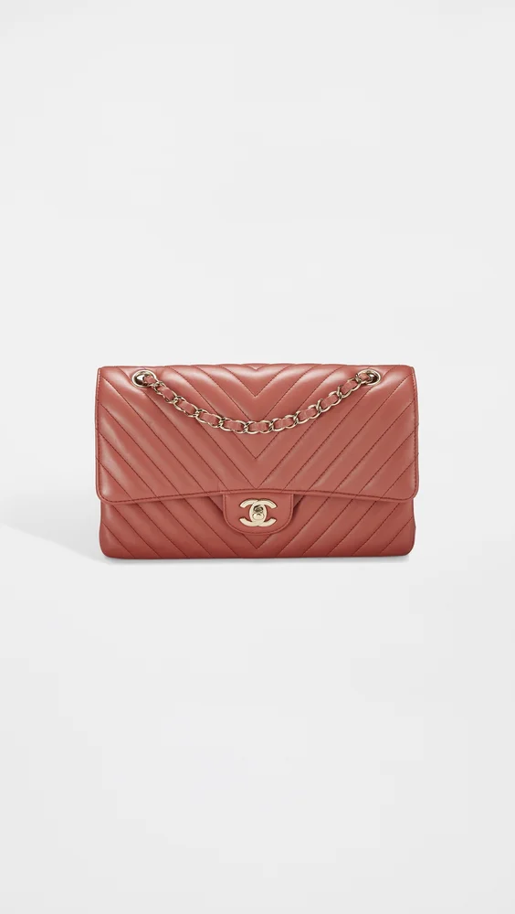 Chanel Calfskin Chevron Small Flap Handbag