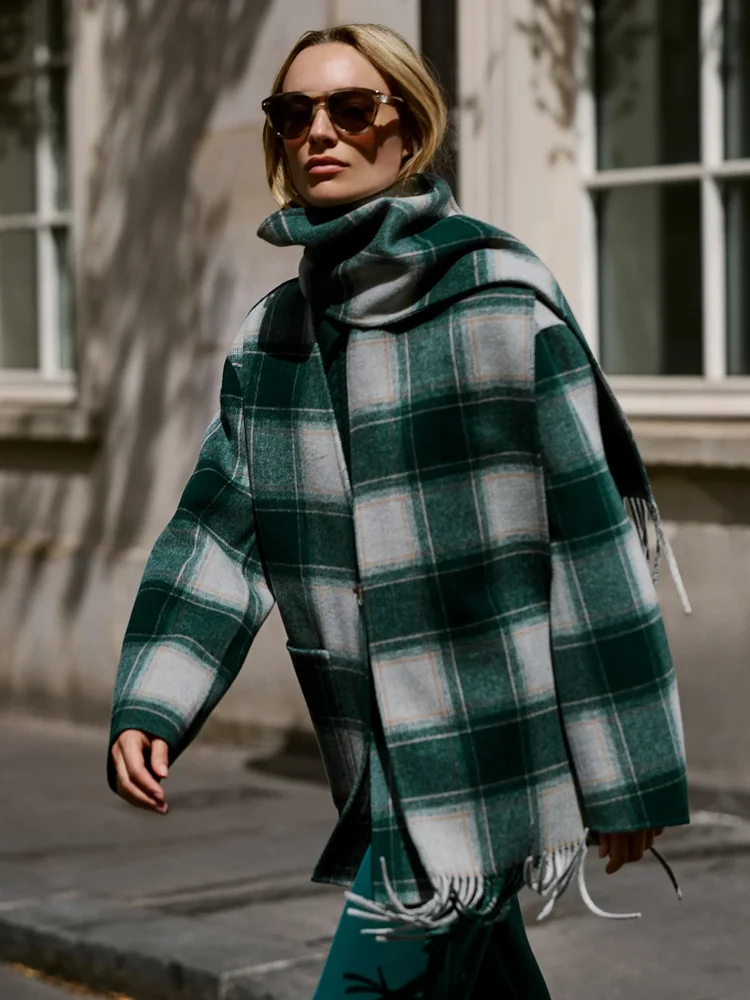 varley.com Alderton Check Scarf Coat