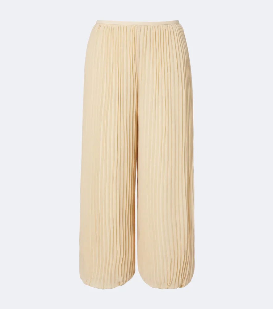 Pleated chiffon balloon pants