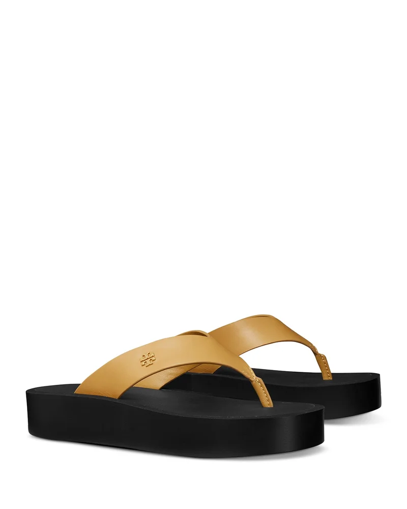 Leather Platform Flip Flops