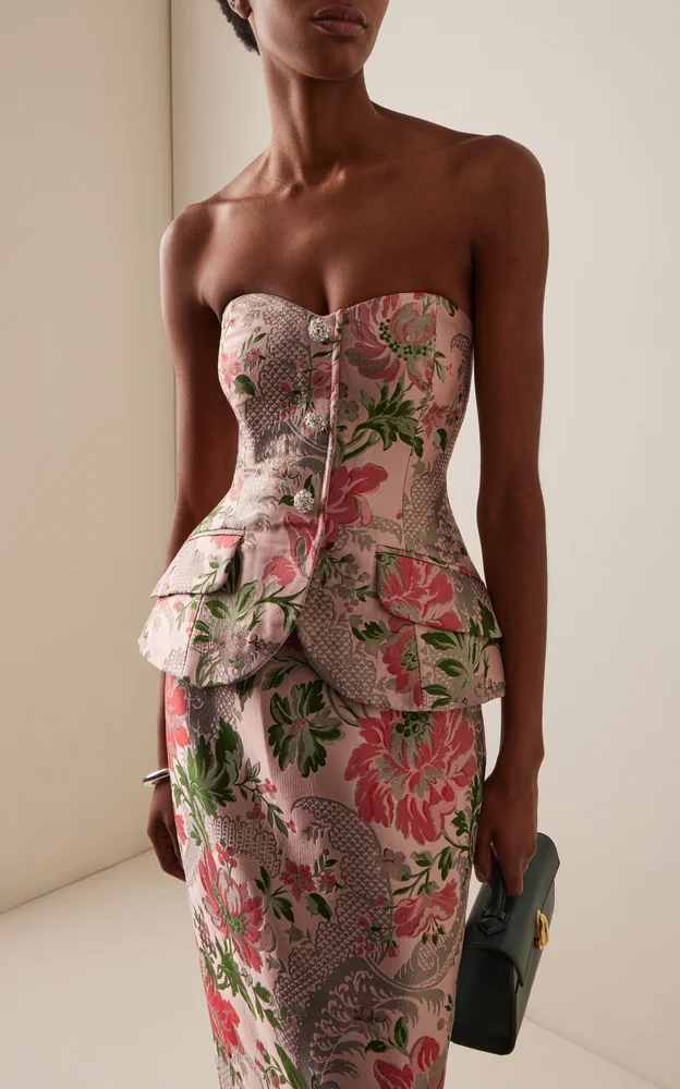 Wes Floral Jacquard Corset Top