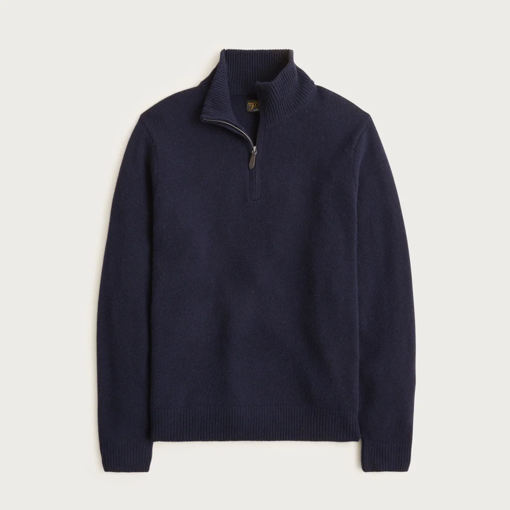 Midweight cashmere quarter-zip sweater