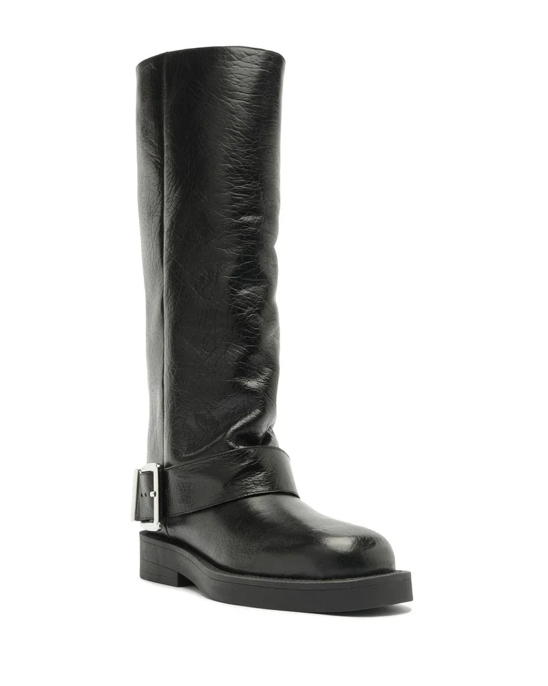 Women's Patrice Up Leather Moto Knee High Boots