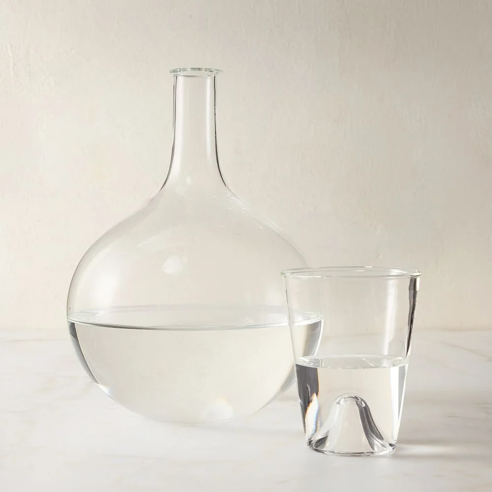 Tapered Glass Carafe & Pitcher Set