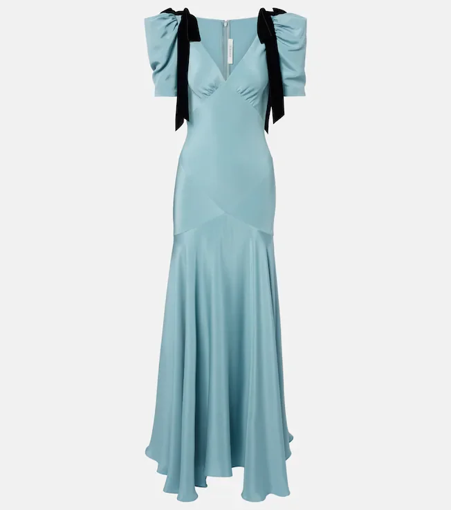 Rodarte Bow-detail silk satin maxi dress