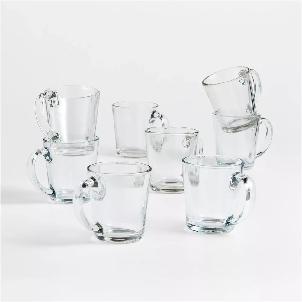 Moderno 13.5-oz. Clear Coffee Mugs, Set of 8