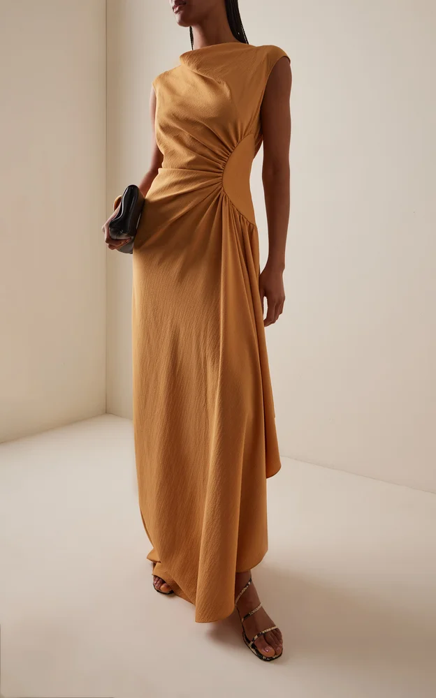 Textured Cowl Neck Gown