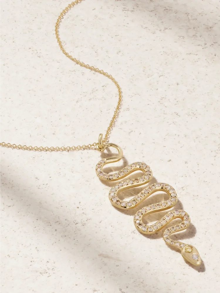 Black Mamba 18-karat gold diamond necklace