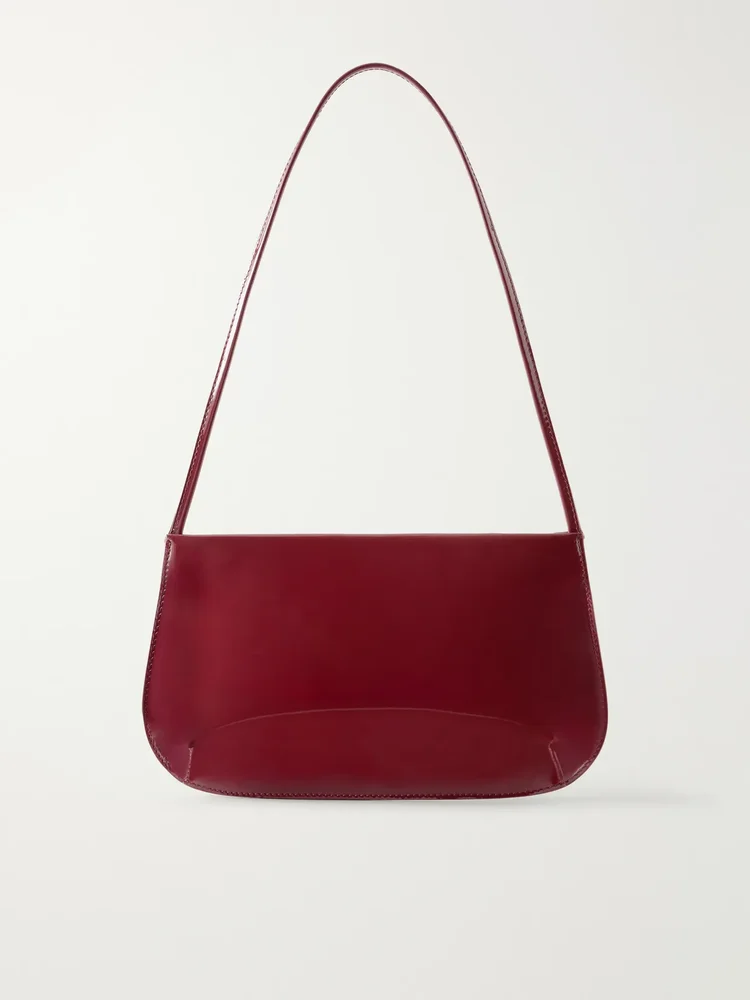 Bra patent leather shoulder bag
