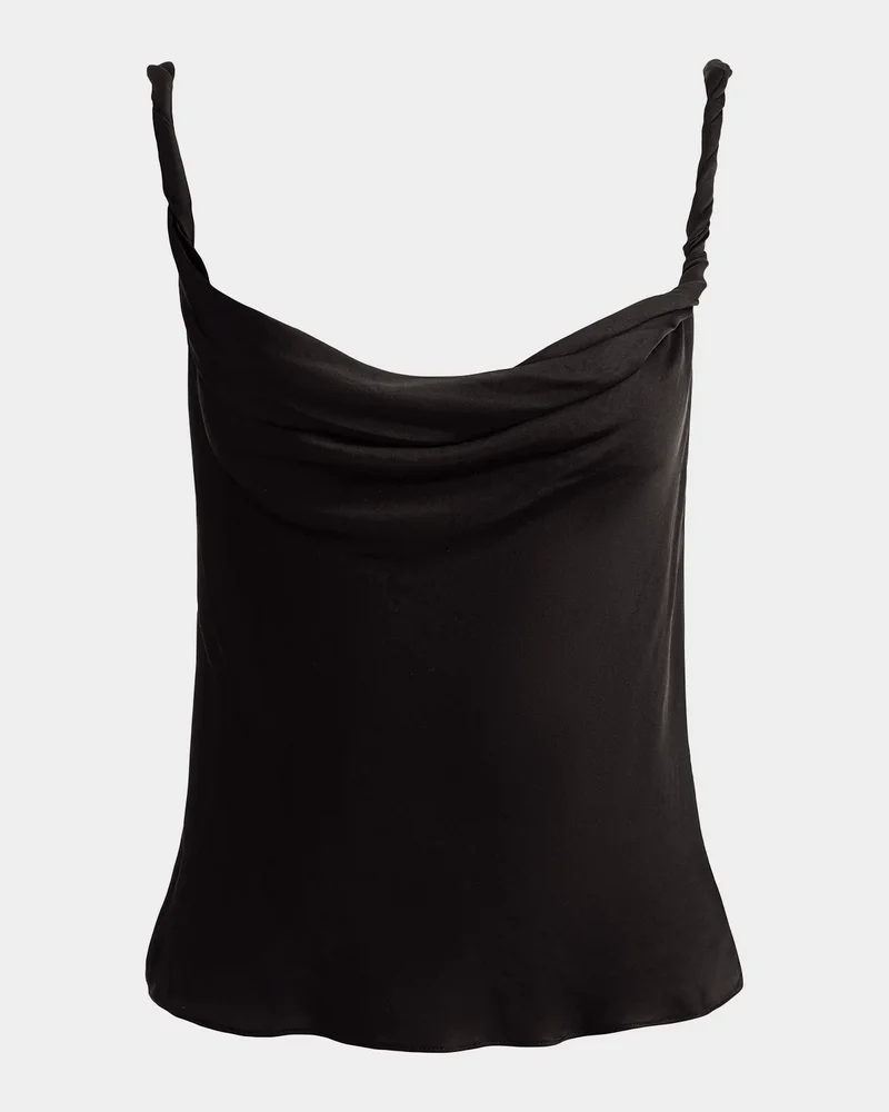 Monique Twist Strap Cowl-Neck Blouse
