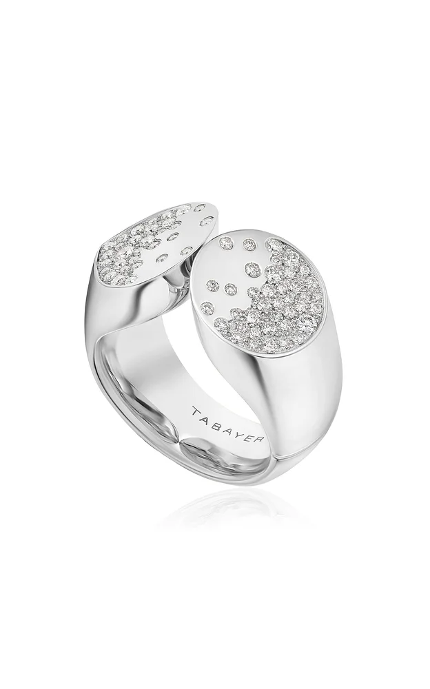 Signet 18K White Gold Diamond Ring