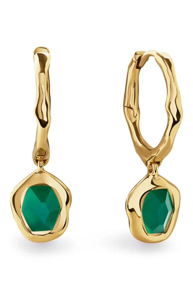 Odyssey Drop Huggie Hoop Earrings