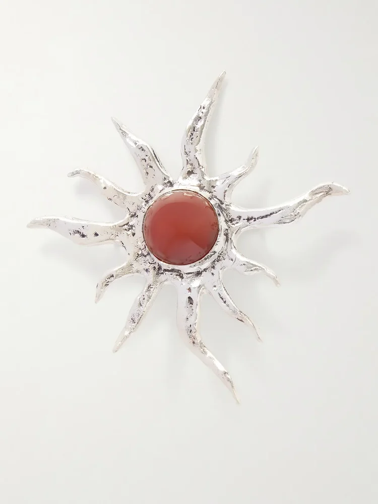 Ra silver and carnelian brooch