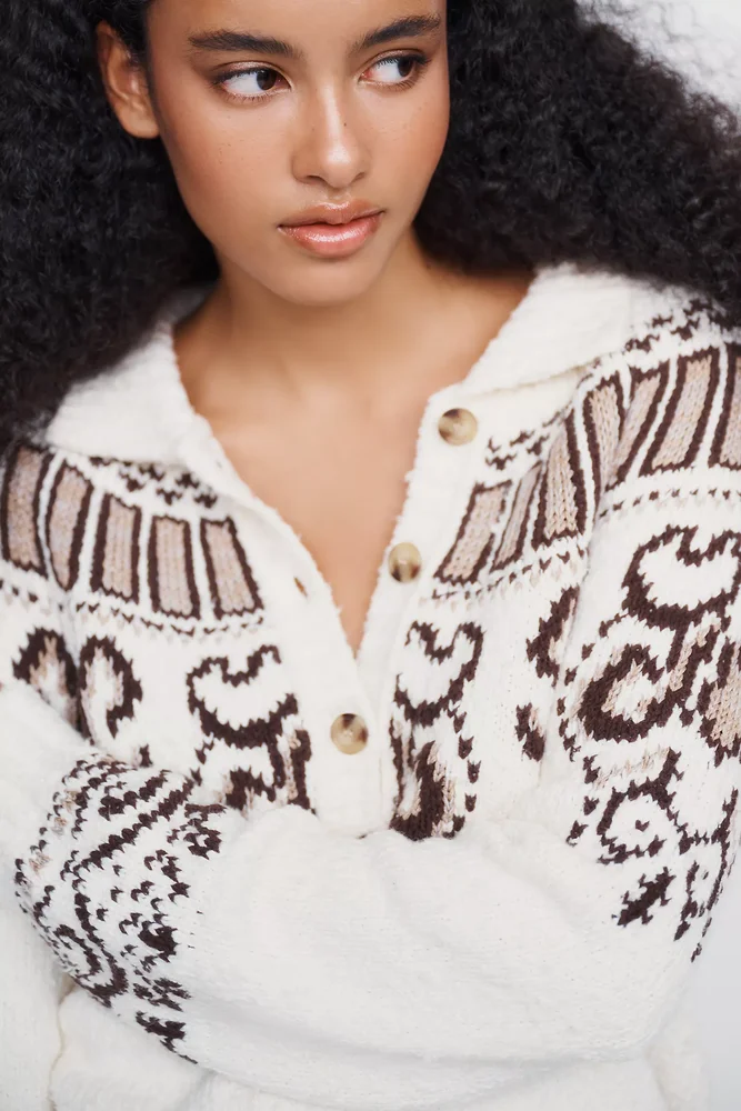 Fair Isle Henley Sweater