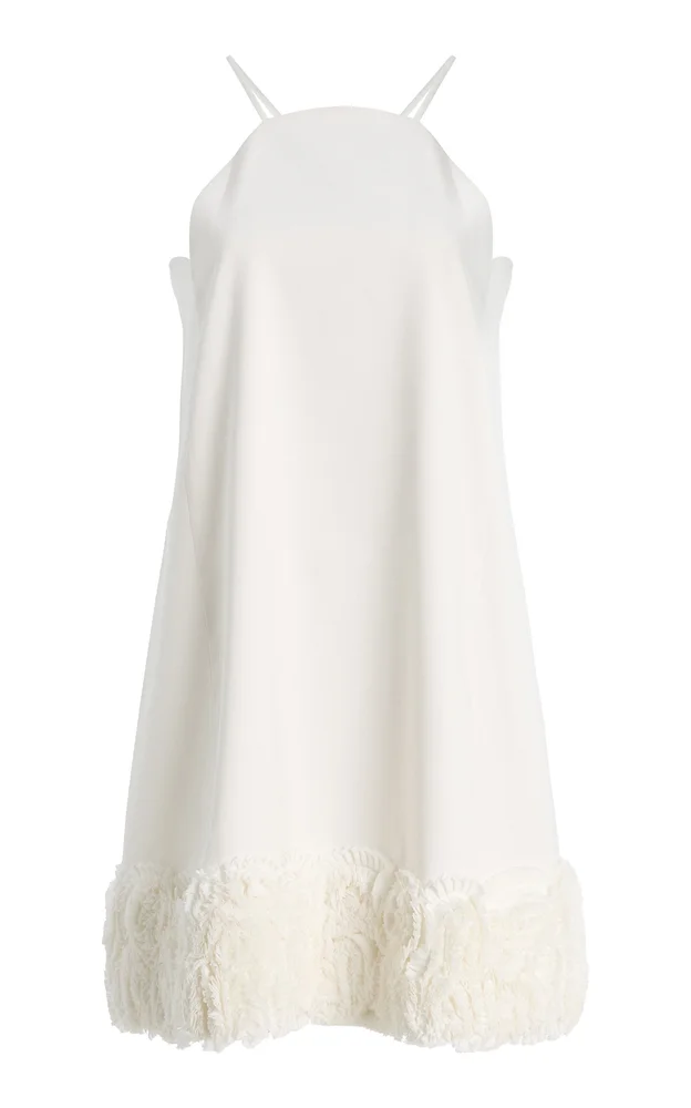 Merano Ruffled Crepe Mini Dress