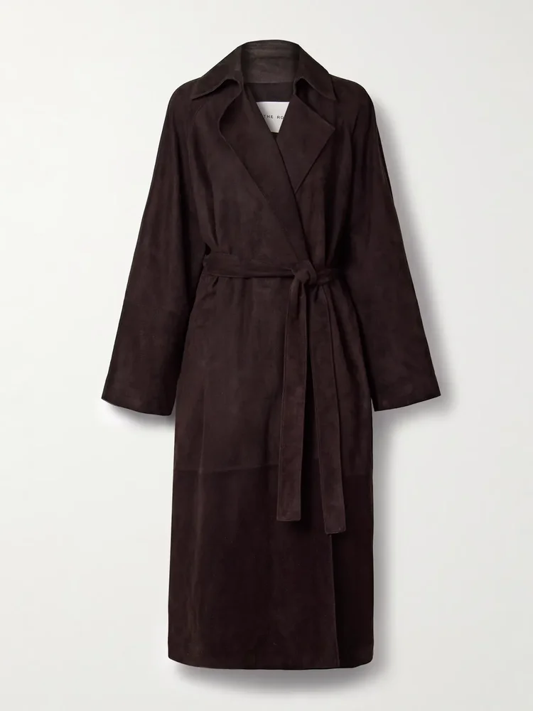 Solana suede trench coat