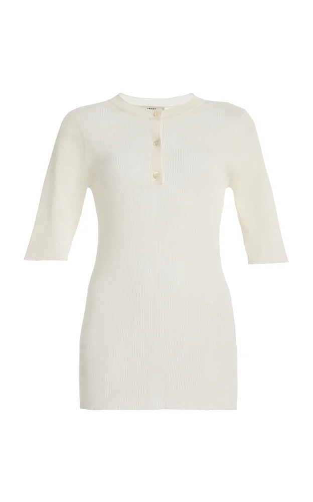 The Henley Ribbed Cotton-Blend T-Shirt