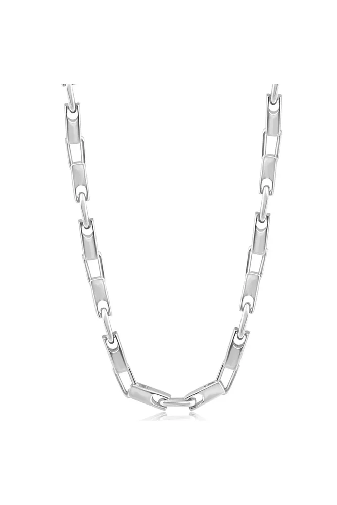 Steel Single Tone 6mm Oval Link Flexible 24 in Necklace