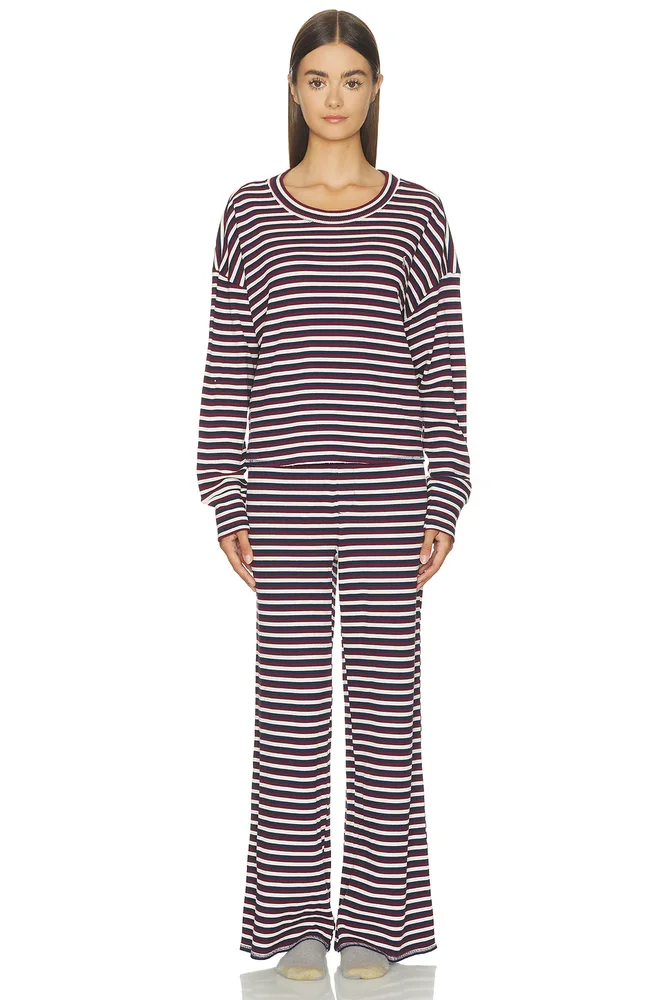 Sleep Club Waffle Long Sleeve Pant Set