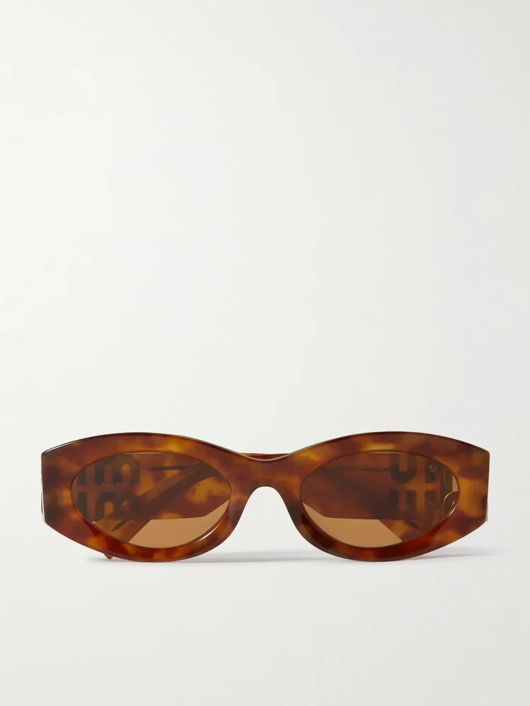 Glimpse oval-frame tortoiseshell acetate sunglasses