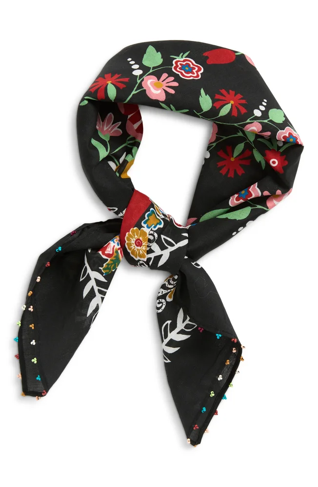 Beaded Cotton Bandana
