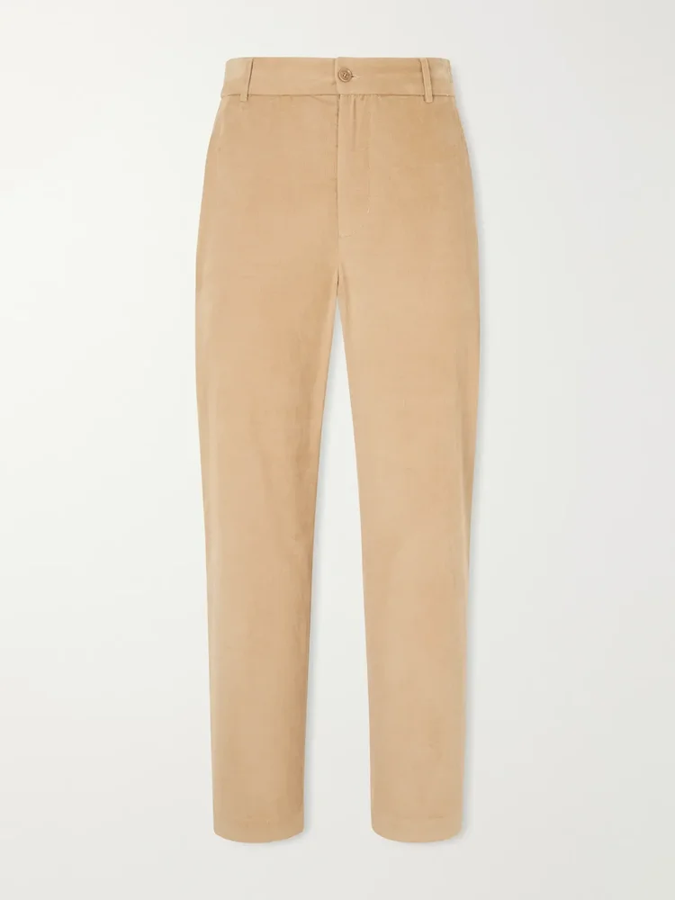 Straight-Leg Cotton-Corduroy Trousers