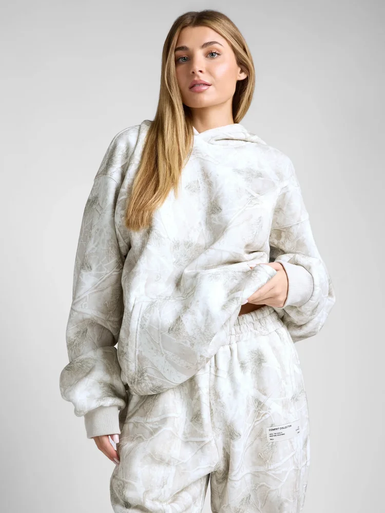 Camo Mega Hoodie in Silver Birch