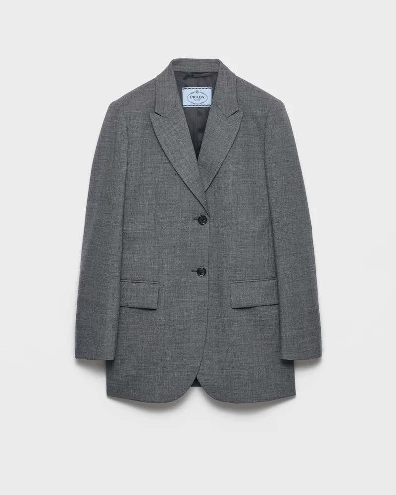Single-Breasted Mélange Hopsack Jacket
