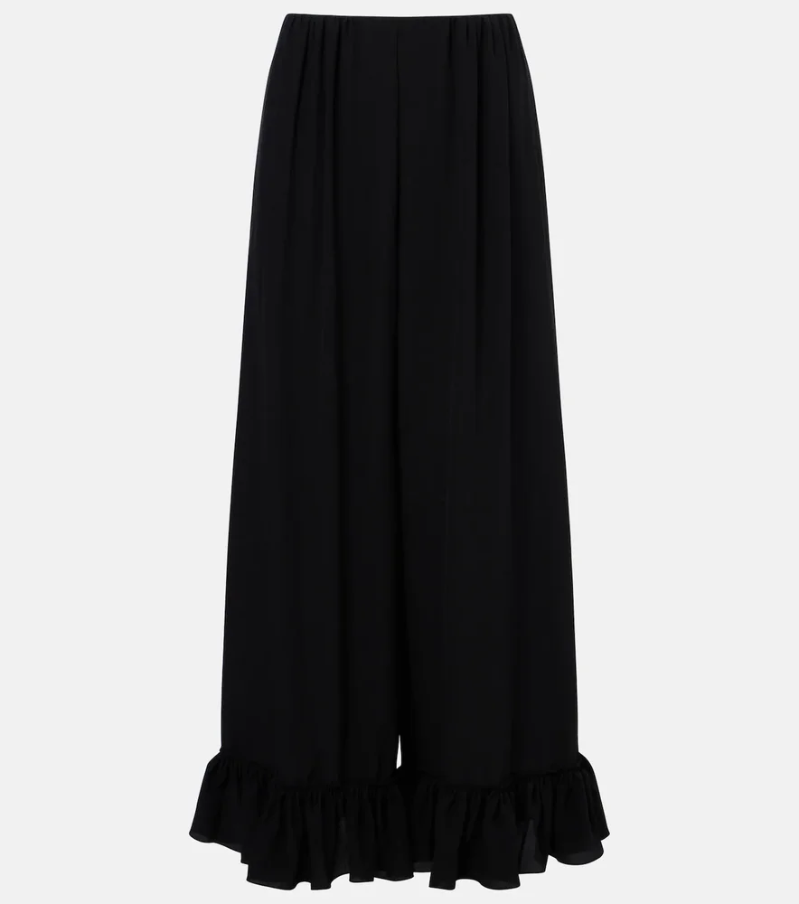 Silk crêpe de chine wide-leg pants