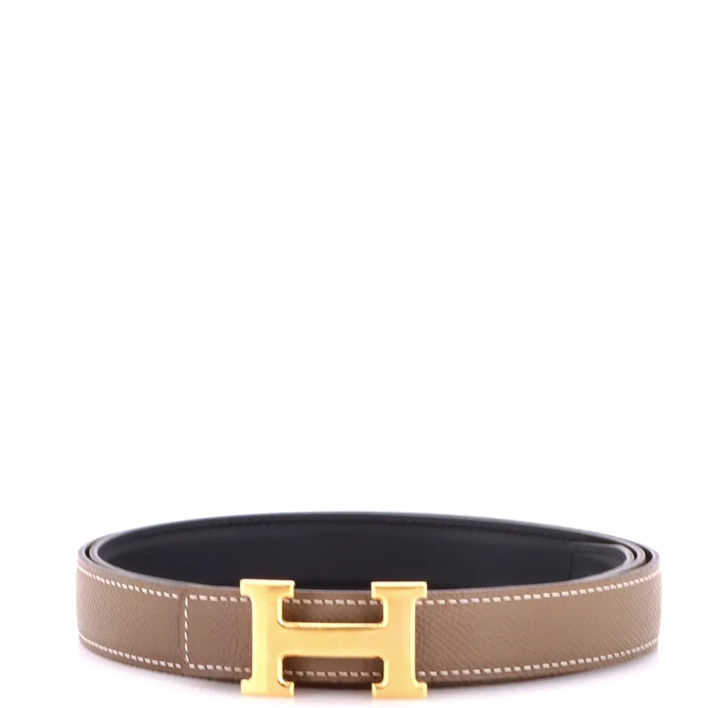Pre-Owned Constance Reversible Belt Leather Thin, Grey