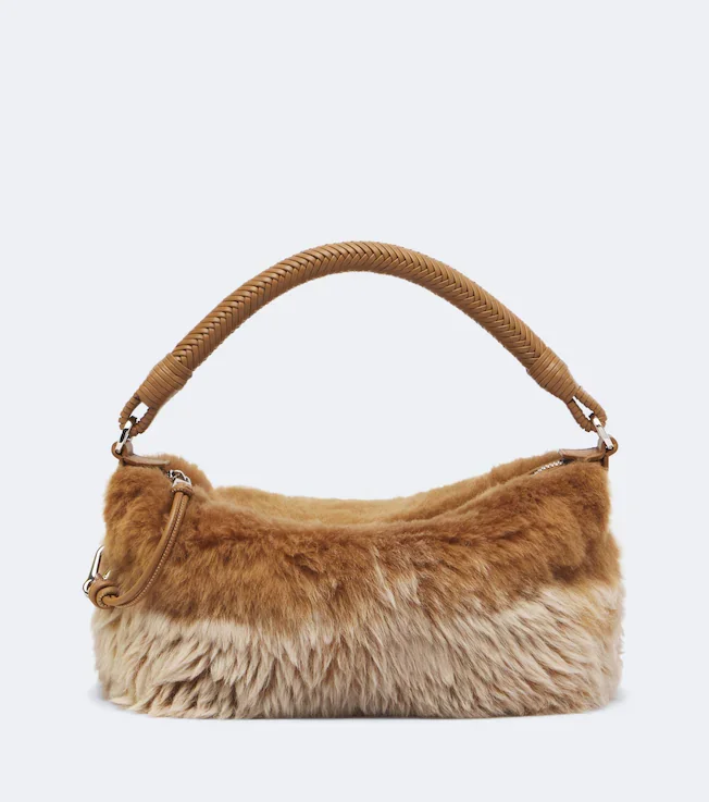 Cala Mini shearling top-handle bag