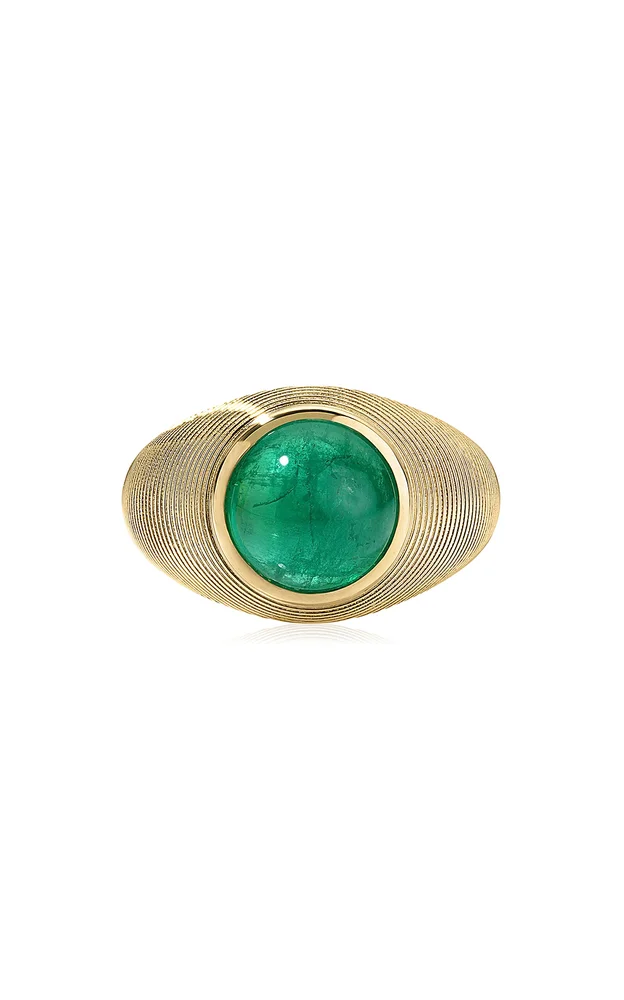Cymbal 18K Yellow Gold Emerald Ring