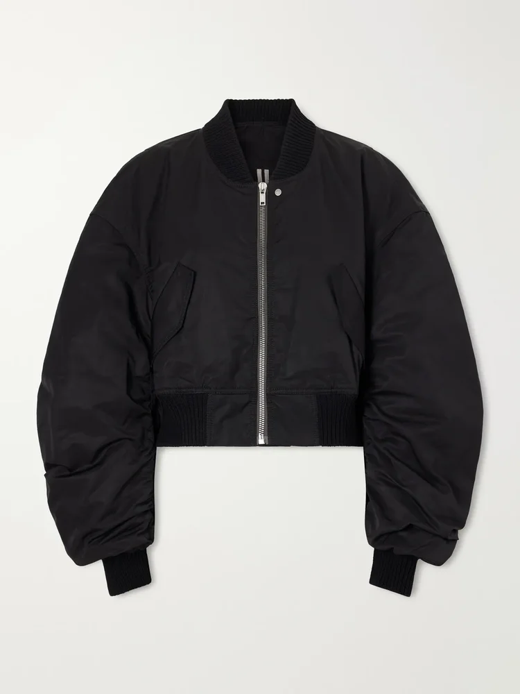 Secchia padded cropped cotton-blend bomber jacket