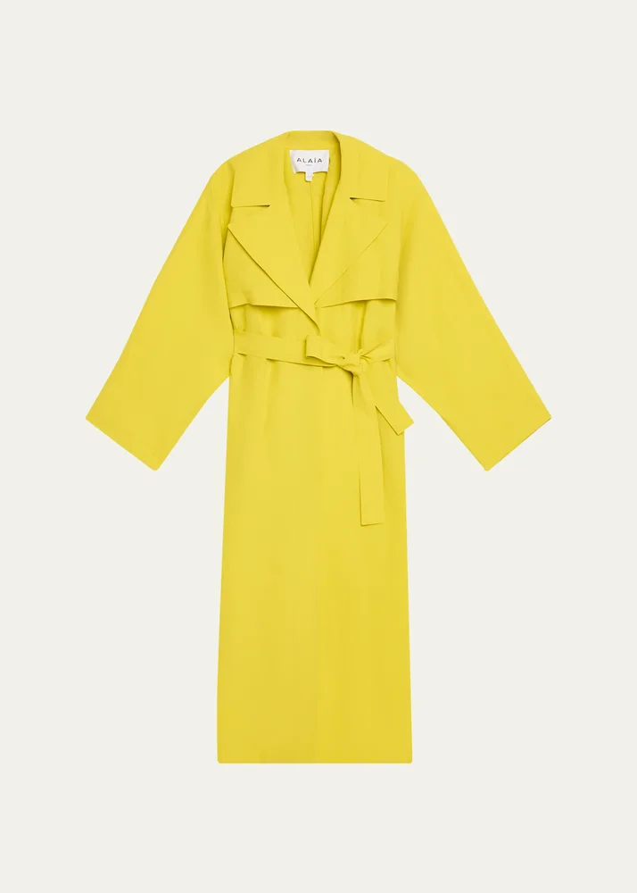 ALAÏA Paper Belted Midi Trench Coat