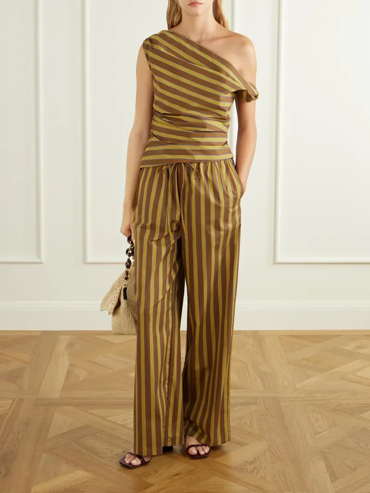 Phare striped cotton-blend poplin blouse