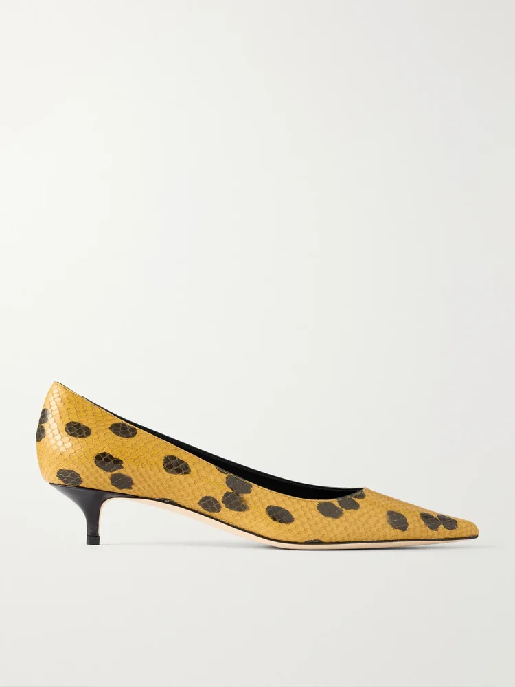 amelia 30 leopard print snake effect leather pumps