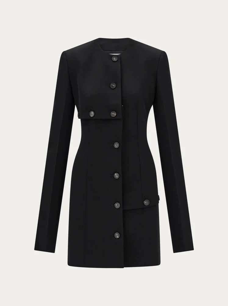 Wool jacket with button detail