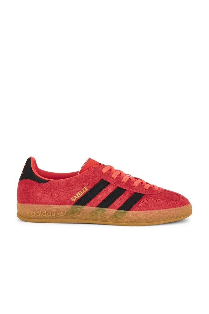 Gazelle Indoor Sneaker in Red/Core Black/Gold Metallic